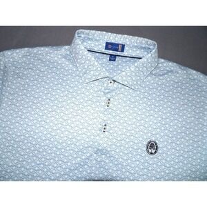 STITCH Short Sleeved Stretch Geometric Performance Polo Golf Shirt Men's XL